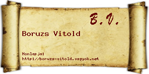 Boruzs Vitold névjegykártya